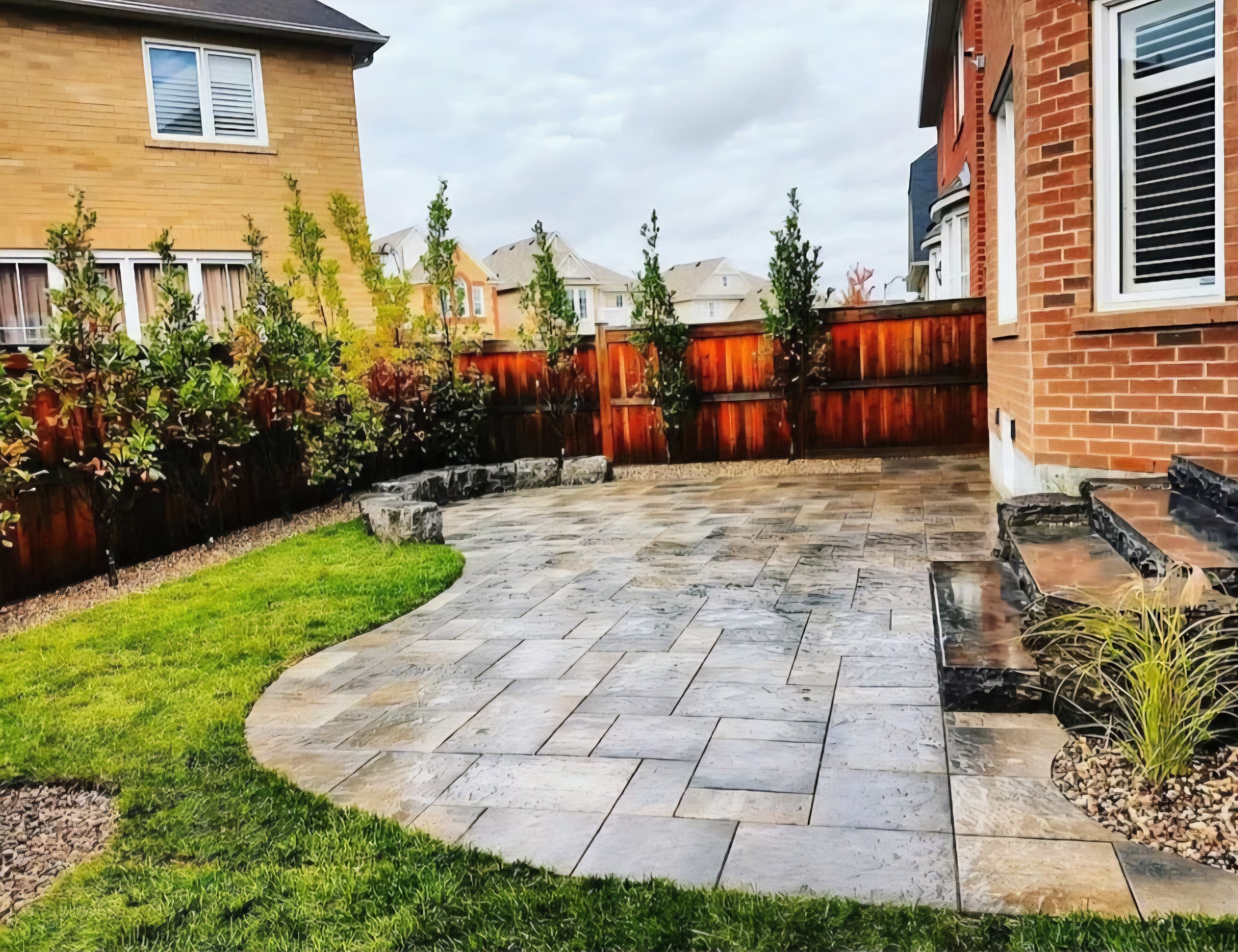 Custom Interlocking Stone Patio
